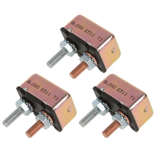 GLOSO Circuit Breakers Stud Bolt Type for Truck Bus RV Automotive Motorcycle No Bracket Metal Cover Auto Reset (T1) - 3 Pack (5A) E511 - color: 3 Pack, size: 5A