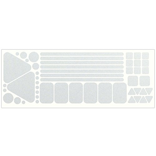 LiteMark Reflective Sticker Pack – Bicycle, Motorcycle & Helmet Reflectors for Safety & Night Visibility (White, Pack of 51 Pcs) - color: White
