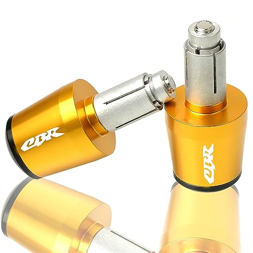 2pcs Motocycle Handlebar Grip Ends 7/8" 22mm for H-onda CBR60F CBR125R CBR150R CBR250R CBR400 NC23 NC29 CBR600 F2 F3 F4 F4i CBR600RR CBR900RR CBR954RR CBR1000RR (Gold) - color: Grip End - Gold