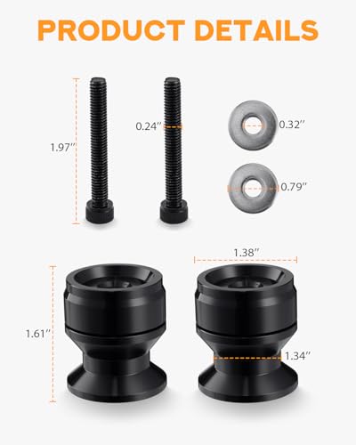 PBYMT 6MM Swingarm Spools, Sliders Stand CNC Universal M6 Black Compatible with YZF R7 R1 R3 R6 R6S YZF600R FZ1 FZ6 FZ6R FZ8 FJ09 FZ09 FZ10 MT09 MT10 XSR900 FJR1300 XTZ1200 RSV4 821 899 959 - size: 6MM