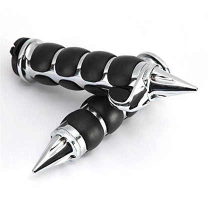 INNOGLOW Motorcycle Handlebar Grips 1 Pairs Hand Grips - color: Chrome Black-B(with Throttle Assist)