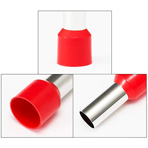 4 Gauge Wire Ferrules Kit - Copper Insulated Terminals Crimp Connectors for Car Amplifier Power-Cable Terminals Clean Install and Better Connection (Box of 90 - color: 4 gauge Ferrule Connectors（90PCS)