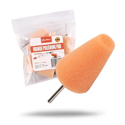 Maxshine 10 Pieces MN01 Mini Rotary Polishing System Accessory - 1.75" Orange Foam Pad, Precision Buffing & Polishing for Tight Spaces, Ideal for Professional Car Detailing