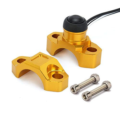 JFG RACING CNC Dirt Bike Engine Stop Start Kill Switch Button CNC with Mounting Backplate Universal for DR DRZ RM RMZ 125 250 450 650 - Yellow - color: Yellow, size: Medium