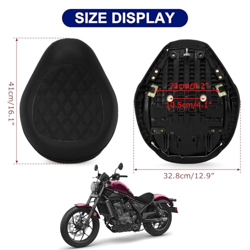 PSLER Motorcycle Front Driver Rider Seat Front Seat Cushion Pillion Pad Replacement for Rebel CMX 1100 CMX1100 2021 2022 2023 2024 Accessories