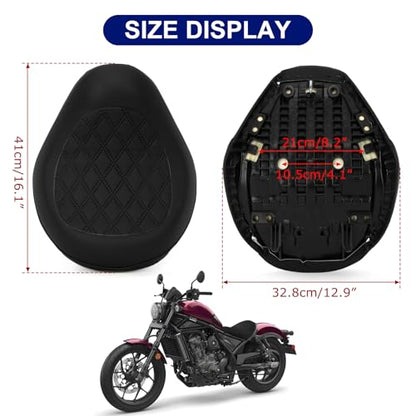 PSLER Motorcycle Front Driver Rider Seat Front Seat Cushion Pillion Pad Replacement for Rebel CMX 1100 CMX1100 2021 2022 2023 2024 Accessories