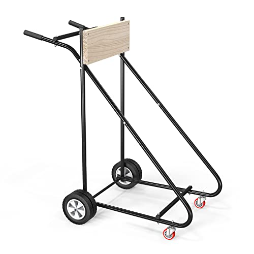 TUFFIOM Outboard Boat Motor Stand, Engine Stand Carrier Cart Dolly, Boat Motor Support Stand w/Wheels for Motor Storage Repair Maintenance 315lbs Capacity - color: Wooden