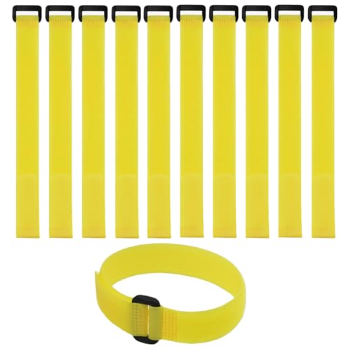 10 Pack (12 x 0.8 Inch) Reusable Fastening Cable Straps Yellow Color,Adjustable Multi-Purpose Hook and Loop Straps Nylon Cable Ties for Wire Cable Management Home Office Garage Organization - size: 12''x0.8'' (Yellow)
