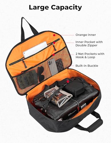 KEMIMOTO Upgraded Rear Turnk Liner 40L with Upgraded Strap Luggage Bag Compatible with Touring CVO Trike 1993-2025 Models for Street Glide Road Glide Road King Black