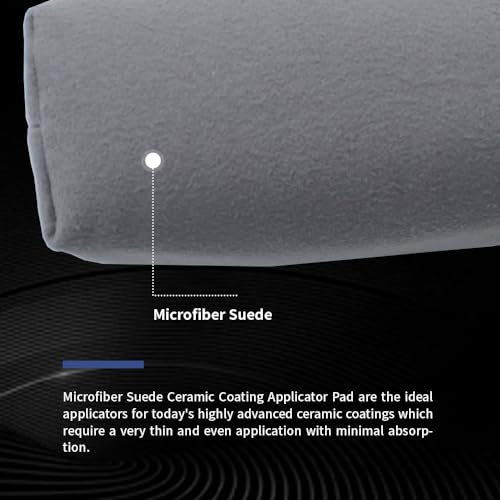 Microfiber Applicator Pad, Car Detailing Suede Sponge Applicator, 6Pcs Coating Sponge Pads for Cars, Ceramic Spray Coating, Applying Wax, Sealants & Other Conditioners-（6pcs）
