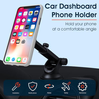 sincetop Car Phone Holder Mount, Cell Phone Mount for Car Dashboard Windshield, 3 in 1 Super Suction Cup with Strong Sticky Gel, Adjustable Universal for All Phones【Series C - 1st Gen】 - color: Car Phone Mount【Windshield/Dashboard】