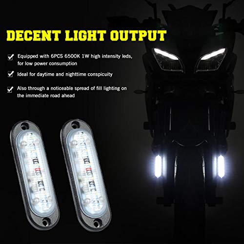 Chelhead Surface Mount Led Lights, Aluminium Base Led Backup Lights 6500K Led Fog Lights or Side Marker Indicator Lights Under Hood Compatible with Trucks RV Trailer Scooter Kawasaki 4wheeler