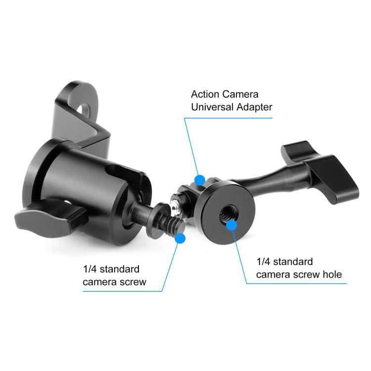 Aluminum Motorcycle Mirror Mount 360 Degree Rotation for GoPro Hero, DJI Osmo, Insta360, AKASO Action Cameras, Motorcycle Camera Mount