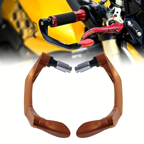 Universal Brake Clutch Lever Guard CNC Aluminum 7/8" 22mm Motorbike Motorcycle Handlebar Hand Guard Lever Protector Accessories(All Orange) - color: All Orange