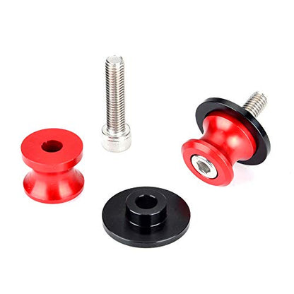 Goldfire 2pcs 8MM M8 X1.5 Motorcycle Swing arm Sliders Spools CNC Swing Arm Stand Screw for Kawasaki Z650 Z800 Z900 Z1000 Accessories(Red) - color: Red