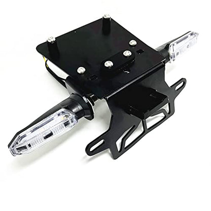 Grom Fender Eliminator Kit Compatible with Grom Tail Tidy 2022 2023 2024 MSX125 License Plate Holder Bracket with Rear Turn Signals & LED License Plate Light (Clear) - color: Clear