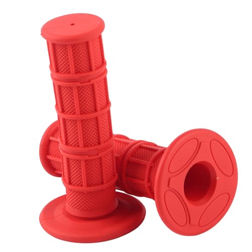 1Pair White Grips, 22mm 7/8" Dirt Bike Grips Scooter Grips Handlebar Hand Grips for Motorcycle, Mini Bike, Dirt Bike, Pit Bike Handlebar Pro Taper Grips Dirtbike - color: red