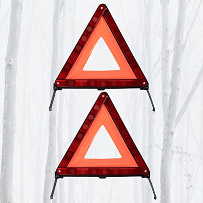 PartyKindom 2pcs Emergency Roadside Kit Warning Triangle Signs Car Emergency Road Safety Kit Quick Setup and Weighted Base