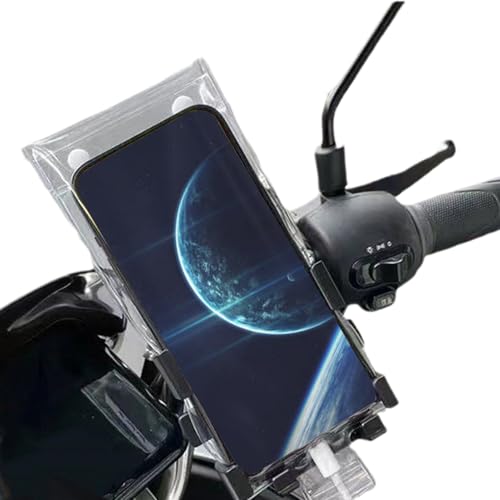 Motorcycle Handlebar Phone Bag | Handlebar Waterproof Clear Phone Pouch | Motorcycle Mobile Holder High Sensitivity Charging Port Cover for Takeaway Rider Cycling