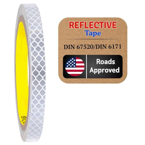 Reflective Reflective Tape Reflective Film Safety Warning Tape Waterproof Reflective Film Cars Motorcycles Helmet Bicycle Made with Diamond Grade (4090 Silver 10mm X 5meter) - color: 4090 Silver 10mm X 5meter