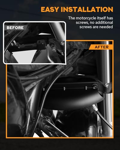 PBYMT Motorcycle Lower Triple Tree Wind Deflector Compatible with Harley Davidson Touring Street Glide Road Glide Electra Glide Road King FLH/T FLHX 2014-2023, Matte Black - color: Matte Black