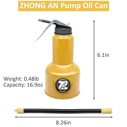 Pistol Pump Oiler with Flex Spout-17 oz. Capacity - color: B:Yellow