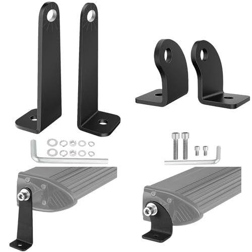 2 Pack Light Bar Mounting Brackets, SWATOW INDUSTRIES Universal LED Light Bar Mounts for Single Row Straight/Curved Lights Bracket Side-Mounted L-Shape for Truck Pickup Wrangler ATV UTV - color: Black, size: For M8 Single Row