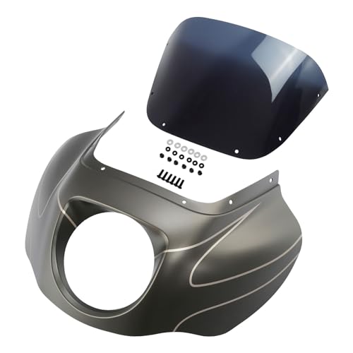 Front Headlight Quarter Fairing Windshield Fit For Harley Softail Low Rider FXLR S FXLRS 2018-2025 Street Bob FXBB FXBBS 2018-2025 Softail Standard FXST 2020-2024 Industrial Gray - color: Fairing Industrial Gray #3