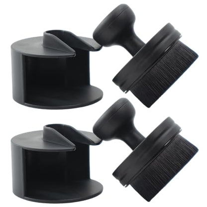VIKING Tire Shine Applicator Brushes, Automotive Tire Dressing Applicator Brush, Storage Stand Included for Tire Detailing and Car Wash Kit, Black, 2.3 Inch Diameter, 2 Pack - style: 2 Pack