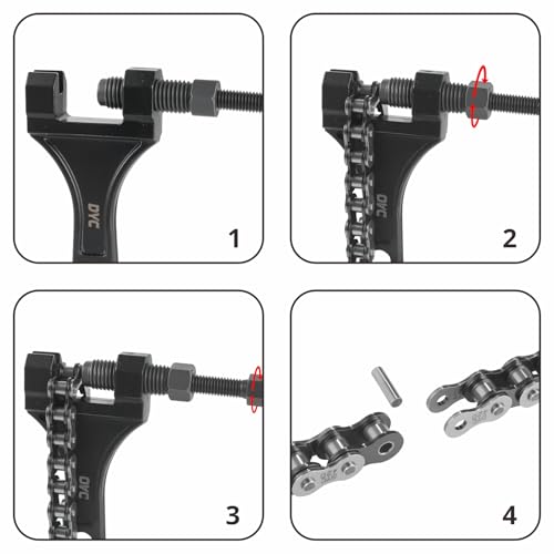 DYC 420 Mini Bike Dual Chain Set (Jackshaft) 42 Link Front + 90 Link Rear with Chain Breaker Tool & Adjuster, Fits Coleman CT200U/BT200X, Baja MB165/MB200, Axis M200, Massimo MB200, 196-212cc - size: 420-42L+90L w/
