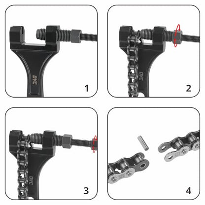 DYC 420 Mini Bike Dual Chain Set (Jackshaft) 42 Link Front + 90 Link Rear with Chain Breaker Tool & Adjuster, Fits Coleman CT200U/BT200X, Baja MB165/MB200, Axis M200, Massimo MB200, 196-212cc - size: 420-42L+90L w/
