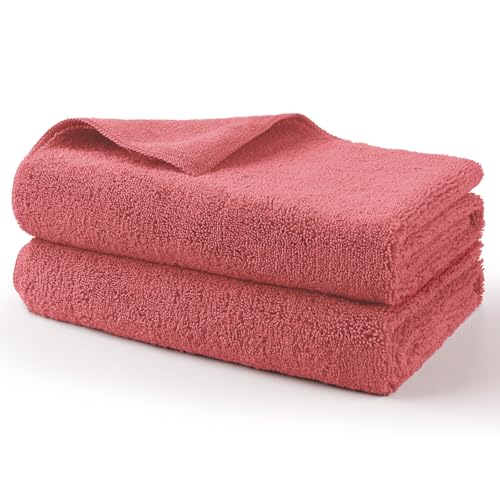 HOMEXCEL Professional Large Microfiber Car Drying Towels 2 Pack, Lint Free, Scratch Free, Highly Absorbent Drying Towel for Cars, SUVs, RVs, Trucks, and Boats,31" x 24",Red - color: Red, size: 31 x 24 Inch