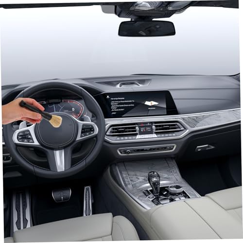2pcs Car Detailing Brush Soft Boar Hair Interior Cleaning Tool for Vehicle Upholstery Scratch Bristles for Wheels and Versatile Auto Detail Brush Kit