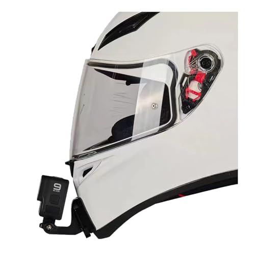 AGV K1S Chin Mount Kits Made for K1 S Helmet Camera Mount Kit Carbon Fiber Load Bearing Patch Adjustable Camera Bracket Compatible with GoPro Hero Ins360 DJI Action Cams (Aluminum Alloy Base)