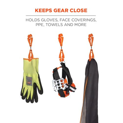 Ergodyne Squids 3420 Swiveling Glove Clip Holder with Dual Clips - color: Orange - Single, size: 1 Count (Pack of 1)