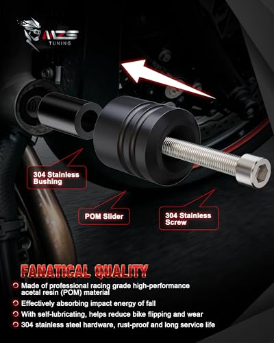 MZS Motorcycle Frame Sliders POM Compatible with CB600F CB600 CB599 599 2004-2007, Falling Crash Protector Guards Engine Fairing Protection No Cut Kits Black - size: CB600F / CB600 / CB599