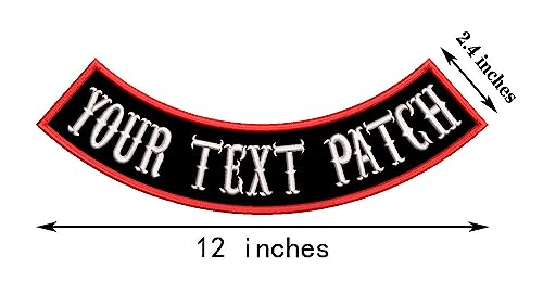 1 Pcs Bottom Patch Custom Embroidered Biker Patches, Personalized Embroidery Rocker Patch Rider Motorcycle Patches for Veterans Vest or Jacket (Black) - color: Black