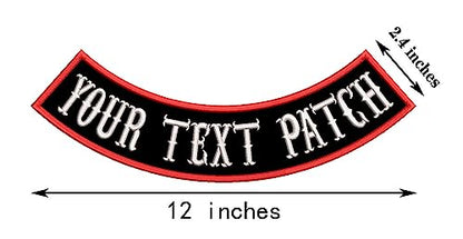 1 Pcs Bottom Patch Custom Embroidered Biker Patches, Personalized Embroidery Rocker Patch Rider Motorcycle Patches for Veterans Vest or Jacket (Black) - color: Black