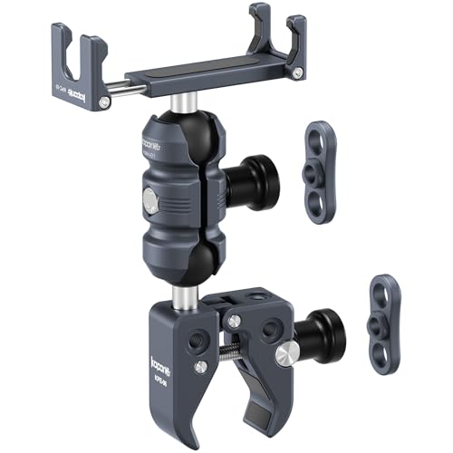 Anti-Theft Motorcycle Phone Mount, Handlebar Clamp Base Fits 0.5"-2" Diameter Bars, 25mm Ball Head & Double Socket Arm, Universal for iPhone/Samsung/Android Phones Width 2.56"-3.74" (KPS-01) - color: KPS-01