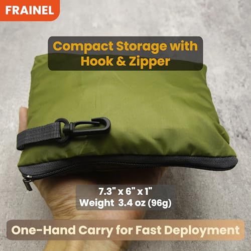 Waterproof Backpack Rain Cover. 210 Taffeta Silver-Coated Inner Layer. Reflective Logo and Buckle Strap. Army Green Style 60L. Include Storage Bag with Zipper