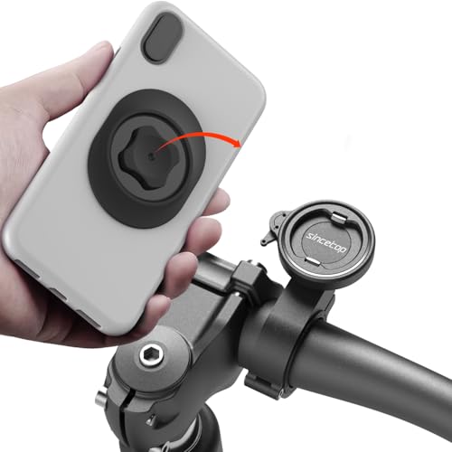 Bike Phone Mount,Motorcycle Phone Holder with Universal Adapter,Out Front Bicycle Handlebar Mount for Mountain Road EBike,Scooter,Moto,MTB,Quick Release Attach/Detach-Black【Series C - 1st Gen】 - color: 【1st Gen】Handlebar Mount-Black