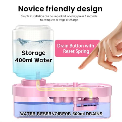 4-in-1 Water Cycle Paint Brush Cleaner Tool | 2025 Upgraded Leak-Proof Rinsing Cup with Palette & Holder | One-Touch Water Replacement Design | Art Supplies for Kids/Adults Beginners to Pros Pink - color: Pink