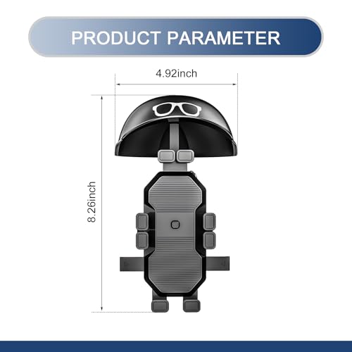 1 PC Mobile Phone Holder with Helmet, Waterproof Sun Visor Holder, Cycling Octopus Phone Cradle, Universal for Most Motorcycles, Bicycles, Electric Vehicles (Black #Handlebar)
