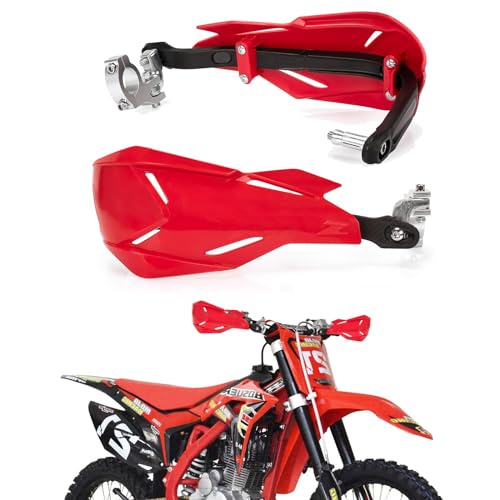 XINGWU Dirt Bike Handguards Universal 7/8'' and 1 1/8'' Motorcycle Hand Guards for Light Bee Sur Ron X/S CR CRF KXY ATV Pit Bike Motocross Enduro Supermoto Racing - color: red