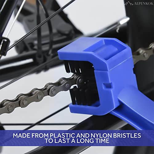 Motorcycle Chain Brush – O-Ring Safe, 3-Sided PP Chain Cleaning Brush, Reinforced PP Handle, Dual-Sided Sprocket & Drivetrain Tool, No Removal Needed – Dirt Bike, MTB, Road Bike, Cruiser, ATV - style: Motorcycle Chain Cleaner Brush