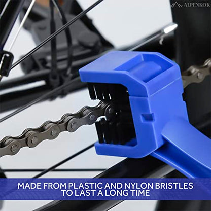 Motorcycle Chain Brush – O-Ring Safe, 3-Sided PP Chain Cleaning Brush, Reinforced PP Handle, Dual-Sided Sprocket & Drivetrain Tool, No Removal Needed – Dirt Bike, MTB, Road Bike, Cruiser, ATV - style: Motorcycle Chain Cleaner Brush