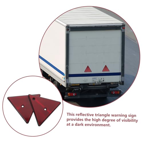 2pcs Reflective Triangle Safety Signs for Vehicles Emergency Roadside Warning Reflectors for Cars Trucks and Trailers Weather-resistant and Visible Low Light Conditions