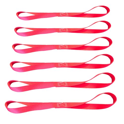 Mega Cargo Control Red (6 Pack) Soft Tie Loops for Securing ATV, UTV, Motorcycles, Scooters, Dirt Bikes, Lawn & Garden Equipment - color: Red (6 - Pack), size: Soft Tie Loops