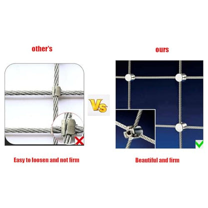 20Pcs 316 Stainless Steel Cross Cable Clamp Wire Rope Cross Clamp 1/8" Rope Wire Rope Clamp Cable Baluster