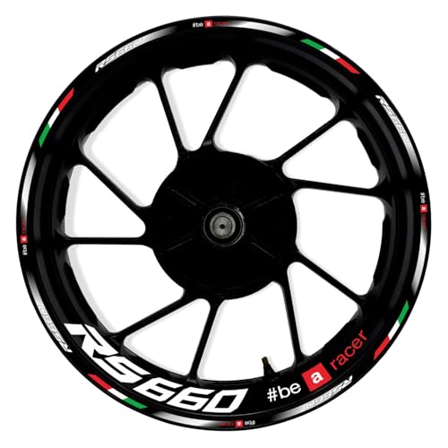 Awonderful 17"Wheel Rim Stickers For Aprilia RS660 2020-2023,White | Reflective Vinyl Wheel Stripe Kit. Waterproof, Self-Adhesive Decals, Decorate Motorcycle Wheel Rims, Easy to Paste - color: White